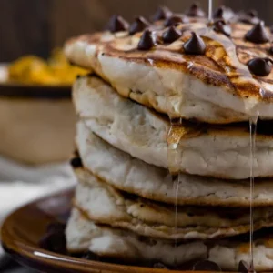 CHOCOLATE CHIP RED VELVET PANCAKES