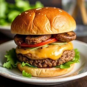 Mushroom Swiss Veggie Burger