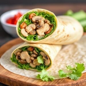 Mushroom Swiss Veggie Wrap
