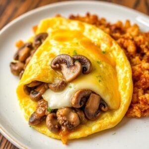Mushroom & Swiss Omelette
