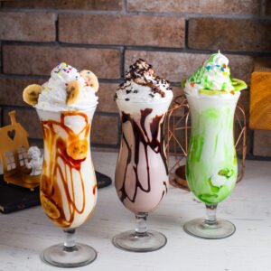 milk shake set on the table