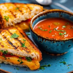 Grilled Cheese Tomato Soup Sandwich