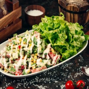 fresh vegetable salad on the table